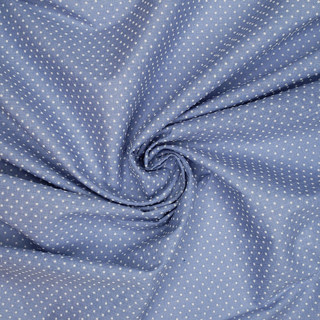 Make Believe Castle - Cotton Woven - Blue Polka Dots - 3M Bundle - FABCYCLE Deadstock and Sustainble Fabrics and Sewing Supplies (6568365457521)