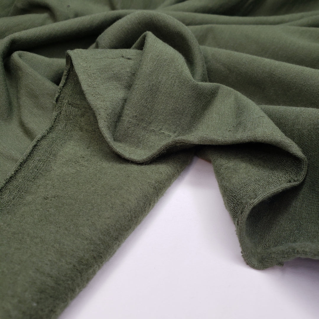 Fairy Moss - Jersey Fleece Bamboo/Cotton Knit - Green - 0.95M Bundle - FABCYCLE Deadstock and Sustainble Fabrics and Sewing Supplies (6568381939825)