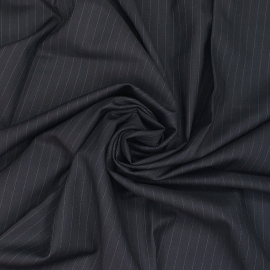 Luxury Coal Stripes - Twill pinstripe Wool Woven - Black Pinstripe - Bundles - FABCYCLE Deadstock and Sustainble Fabrics and Sewing Supplies (6568401174641)