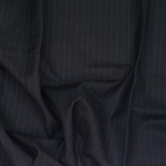 Luxury Coal Stripes - Twill pinstripe Wool Woven - Black Pinstripe - Bundles - FABCYCLE Deadstock and Sustainble Fabrics and Sewing Supplies (6568401174641)