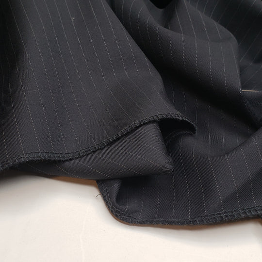 King Robes - Pinstripe Wool/Cashmere Woven - Navy/Blue Pinstripe - 1.08M Bundle - FABCYCLE Deadstock and Sustainble Fabrics and Sewing Supplies (6568398749809)