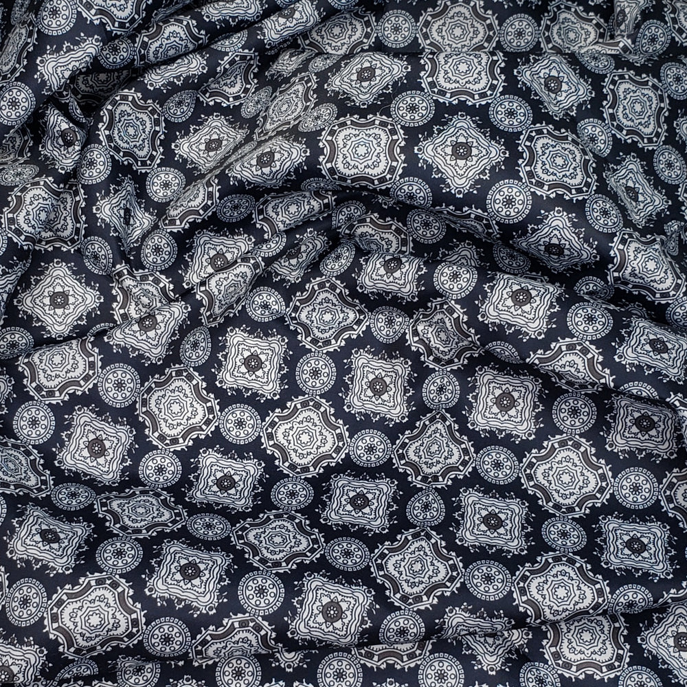 Now That Is A Fancy Pattern - Plain Weave Poly Woven - Navy Multi Geometric - 1.15M Bundle - FABCYCLE Deadstock and Sustainble Fabrics and Sewing Supplies (6568413757553)