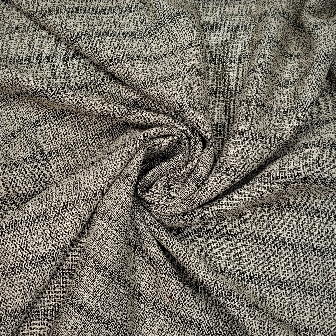 Tunnel Static - Poly/Cotton Woven - White/Black Abstract - 2.25M Bundle - FABCYCLE Deadstock and Sustainble Fabrics and Sewing Supplies (6568740683889)