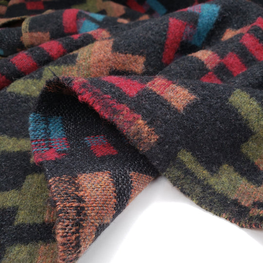 Getting Cozy Together - Acrylic Woven - Black Multi Geometric - 3M Bundle - FABCYCLE Deadstock and Sustainble Fabrics and Sewing Supplies (6568739733617)