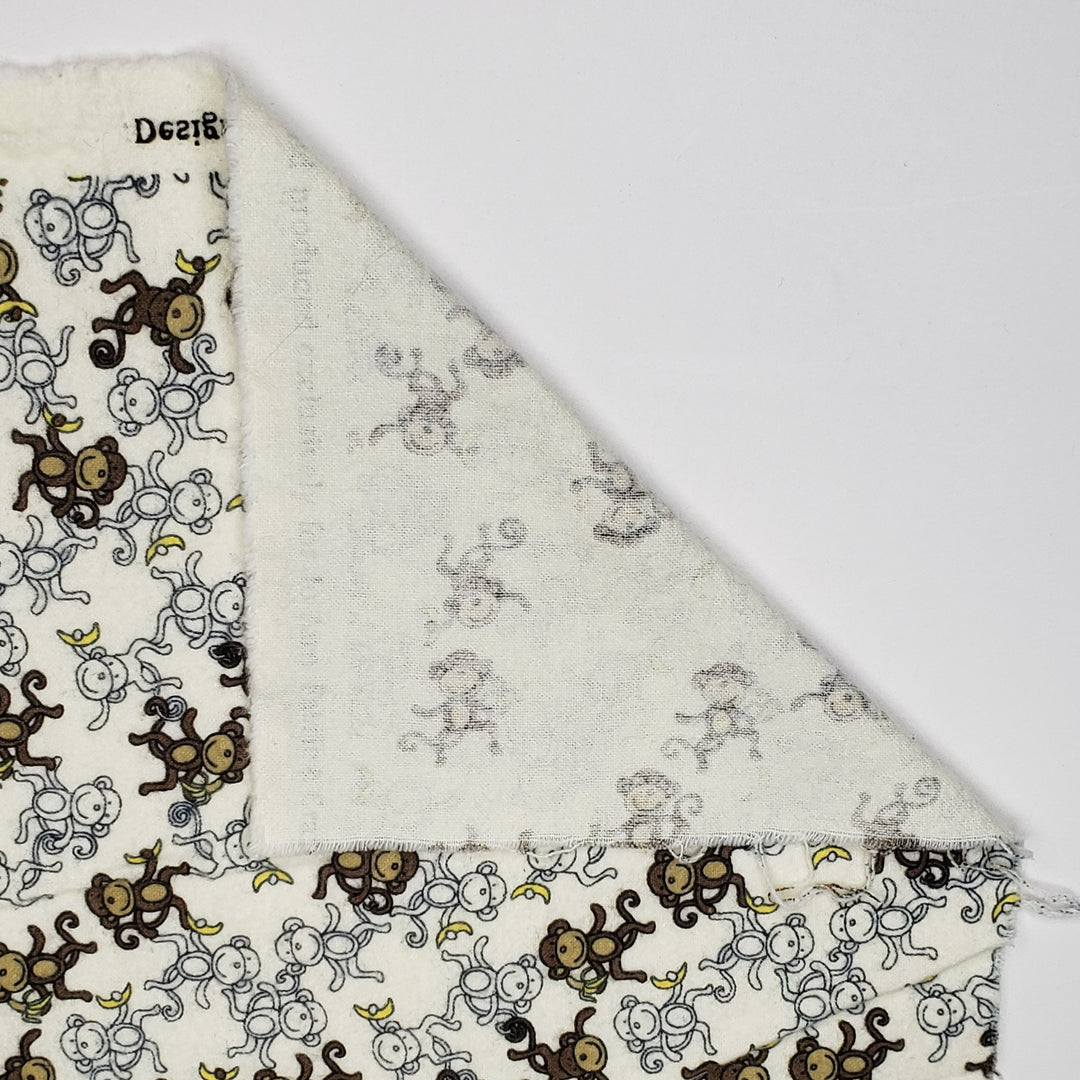 Monkey Party - Flanelette Cotton Woven - Cream Multi Monkeys - 3.15M Bundle - FABCYCLE Deadstock and Sustainble Fabrics and Sewing Supplies (6568449146993)
