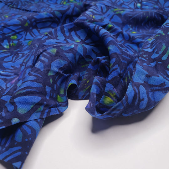 Batik Hydrangea - Batik Viscose Rayon Woven - Blue Multi Floral - 2.25M Bundle - FABCYCLE Deadstock and Sustainble Fabrics and Sewing Supplies (6580567310449)