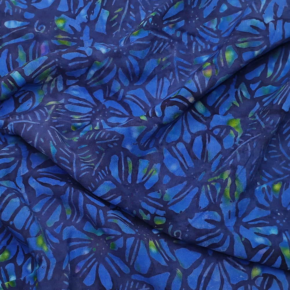 Batik Hydrangea - Batik Viscose Rayon Woven - Blue Multi Floral - 2.25M Bundle - FABCYCLE Deadstock and Sustainble Fabrics and Sewing Supplies (6580567310449)