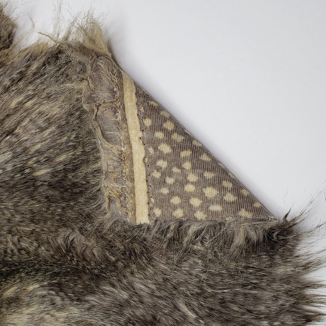 Chinchilla - Long Hair Faux Fur Poly Knit - Beige/Brown - 1M Bundle - FABCYCLE Deadstock and Sustainble Fabrics and Sewing Supplies (6580788756593)