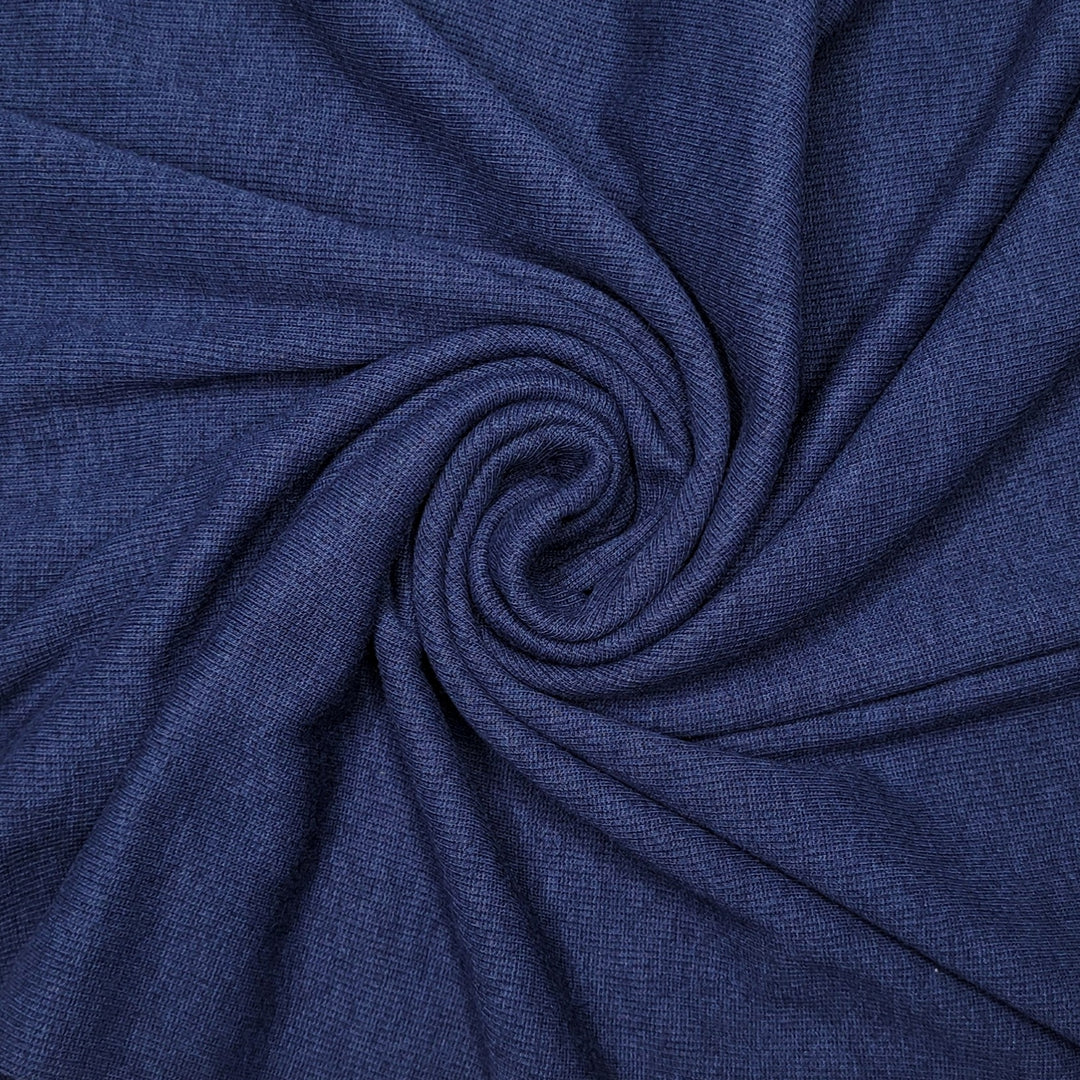A Deep Ocean Explorer - Tubular Rib Knit Cotton Blend Knit - Navy - 1/2 Meter - FABCYCLE Deadstock and Sustainble Fabrics and Sewing Supplies (6587216363633)