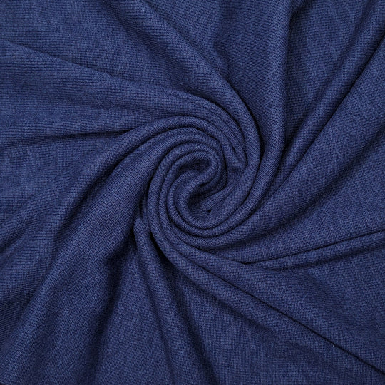 A Deep Ocean Explorer - Tubular Rib Knit Cotton Blend Knit - Navy - 1/2 Meter - FABCYCLE Deadstock and Sustainble Fabrics and Sewing Supplies (6587216363633)