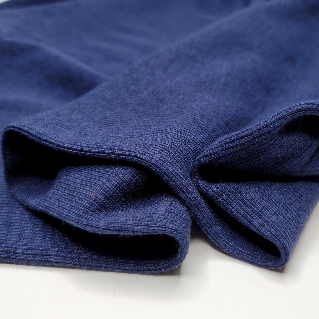 A Deep Ocean Explorer - Tubular Rib Knit Cotton Blend Knit - Navy - 1/2 Meter - FABCYCLE Deadstock and Sustainble Fabrics and Sewing Supplies (6587216363633)