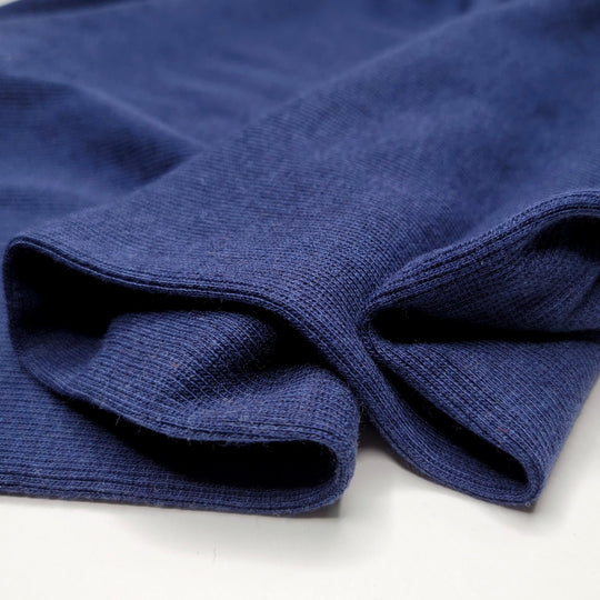 A Deep Ocean Explorer - Tubular Rib Knit Cotton Blend Knit - Navy - 1/2 Meter - FABCYCLE Deadstock and Sustainble Fabrics and Sewing Supplies (6587216363633)