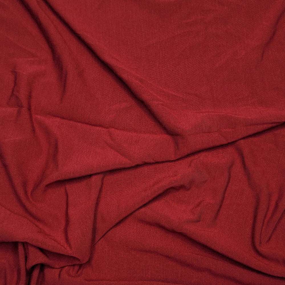 Stubborn Red - Jersey Tencel/Spandex Knit - Dark Red - 0.9M Bundle - FABCYCLE Deadstock and Sustainble Fabrics and Sewing Supplies (6594743631985)