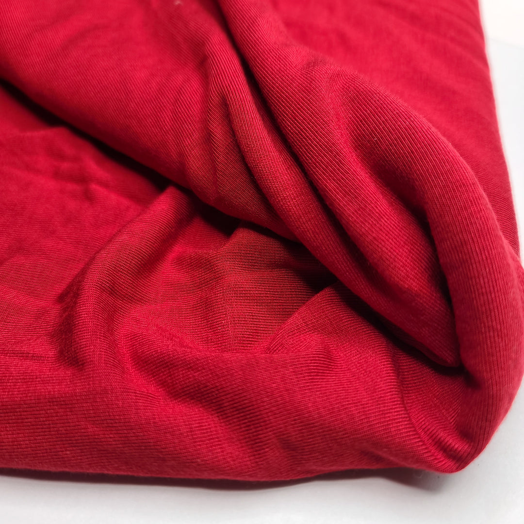 He Wears A Baseball Cap - Jersey Cotton Blend Knit - Red - 1.25M Bundle - FABCYCLE Deadstock and Sustainble Fabrics and Sewing Supplies (6595646324849)