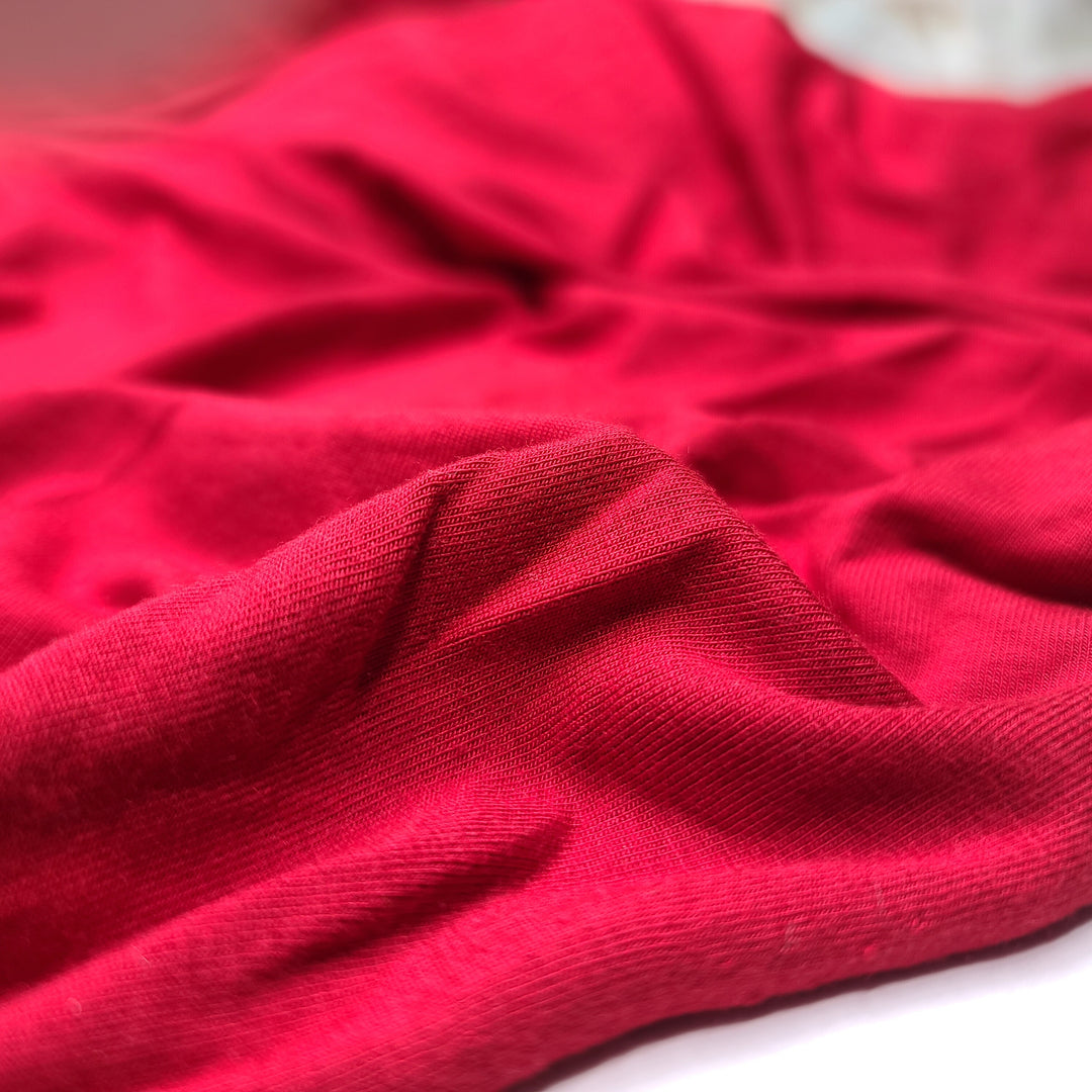 He Wears A Baseball Cap - Jersey Cotton Blend Knit - Red - 1.25M Bundle - FABCYCLE Deadstock and Sustainble Fabrics and Sewing Supplies (6595646324849)