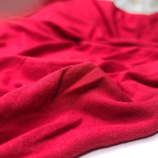 He Wears A Baseball Cap - Jersey Cotton Blend Knit - Red - 1.25M Bundle - FABCYCLE Deadstock and Sustainble Fabrics and Sewing Supplies (6595646324849)