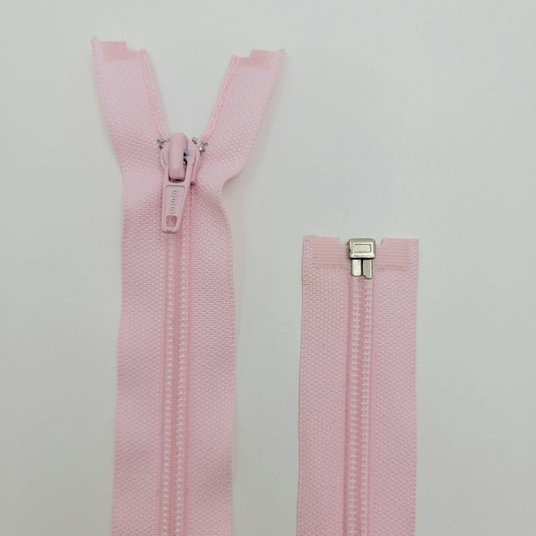 19" Coil Zipper - Separating - Light Pink - FABCYCLE Deadstock and Sustainble Fabrics and Sewing Supplies (6600675557489)