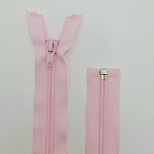 19" Coil Zipper - Separating - Light Pink - FABCYCLE Deadstock and Sustainble Fabrics and Sewing Supplies (6600675557489)