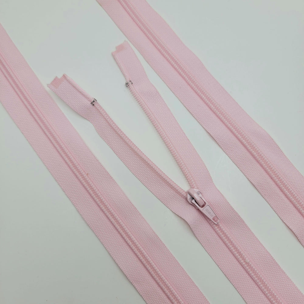 19" Coil Zipper - Separating - Light Pink - FABCYCLE Deadstock and Sustainble Fabrics and Sewing Supplies (6600675557489)