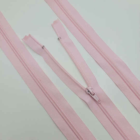 19" Coil Zipper - Separating - Light Pink - FABCYCLE Deadstock and Sustainble Fabrics and Sewing Supplies (6600675557489)