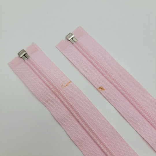 19" Coil Zipper - Separating - Light Pink - FABCYCLE Deadstock and Sustainble Fabrics and Sewing Supplies (6600675557489)