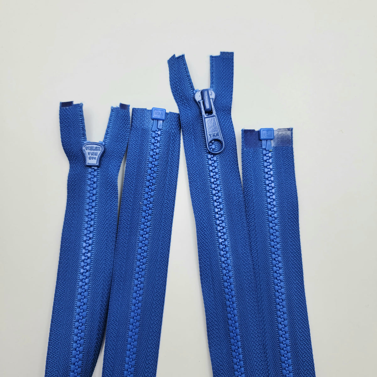 24" YKK Molded Plastic Zipper - Separating - Blue - FABCYCLE Deadstock and Sustainble Fabrics and Sewing Supplies (6603034886257)