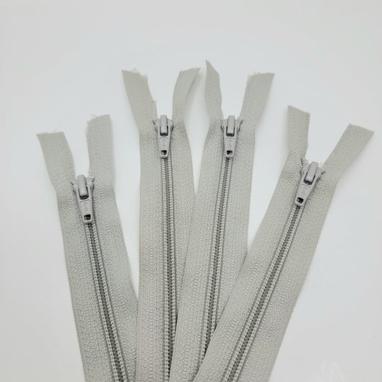 19" PAC Coil Zipper - Separating - Light Grey - FABCYCLE Deadstock and Sustainble Fabrics and Sewing Supplies (6604009406577)