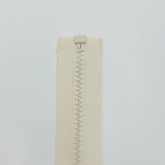 26" Duffel Molded Plastic Zipper - Separating - Cream - FABCYCLE Deadstock and Sustainble Fabrics and Sewing Supplies (6604289048689)