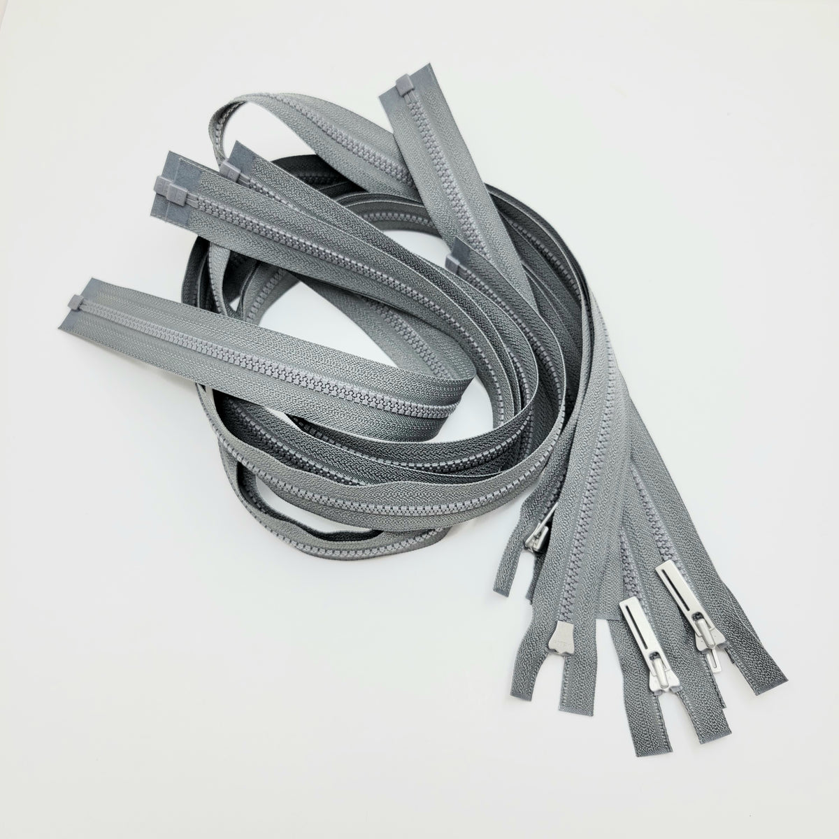 25" YKK Molded Plastic Zipper - Separating - Grey - FABCYCLE Deadstock and Sustainble Fabrics and Sewing Supplies (6604291080305)