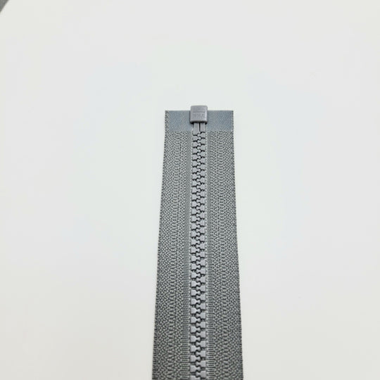 25" YKK Molded Plastic Zipper - Separating - Grey - FABCYCLE Deadstock and Sustainble Fabrics and Sewing Supplies (6604291080305)