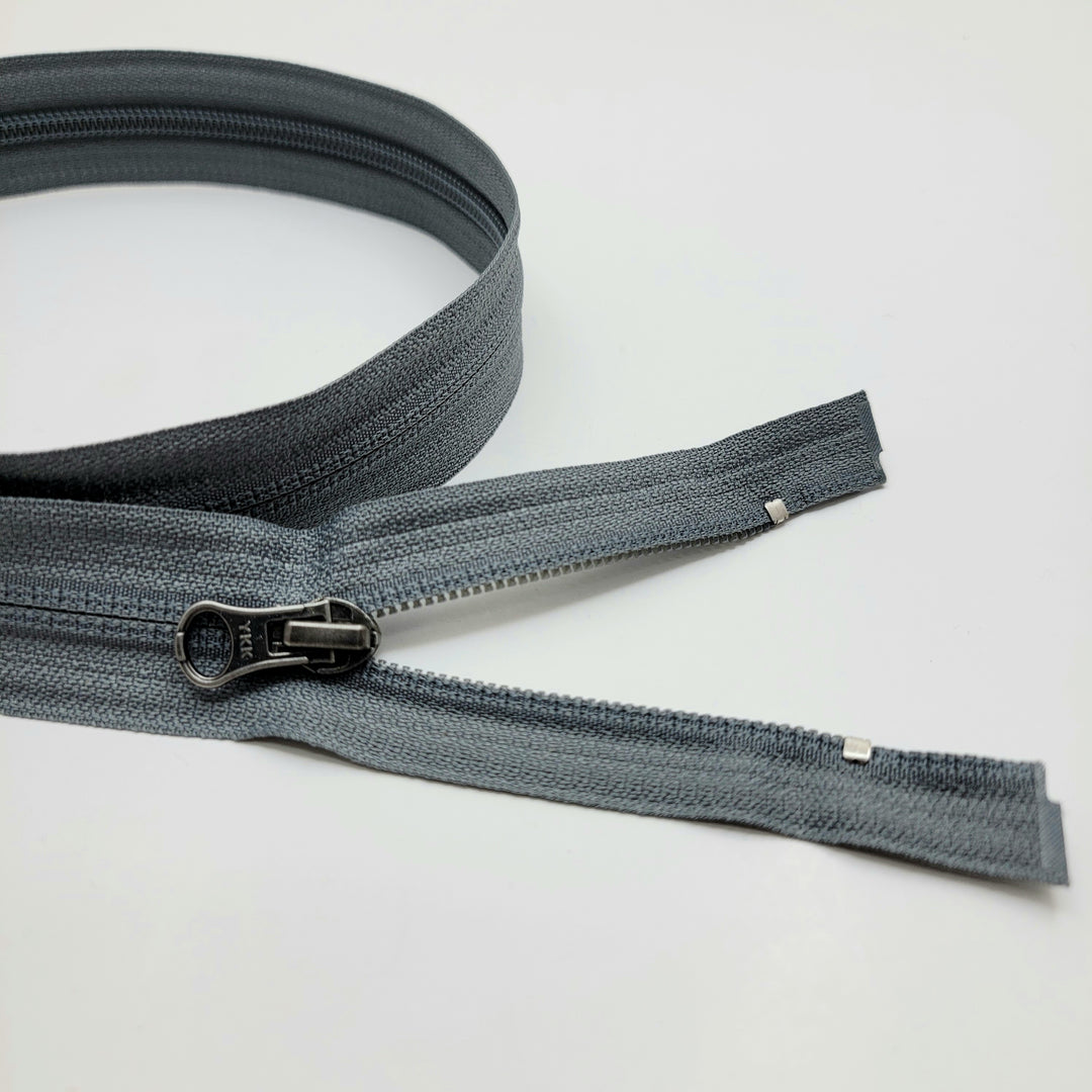 27" YKK Coil Zipper - Invisible - Grey - FABCYCLE Deadstock and Sustainble Fabrics and Sewing Supplies (6604292128881)
