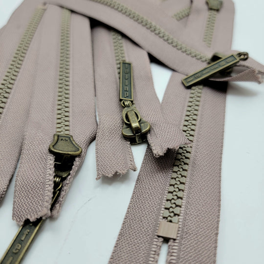 7" Duffel Molded Plastic Zipper - Closed End - Beige - FABCYCLE Deadstock and Sustainble Fabrics and Sewing Supplies (6604298485873)