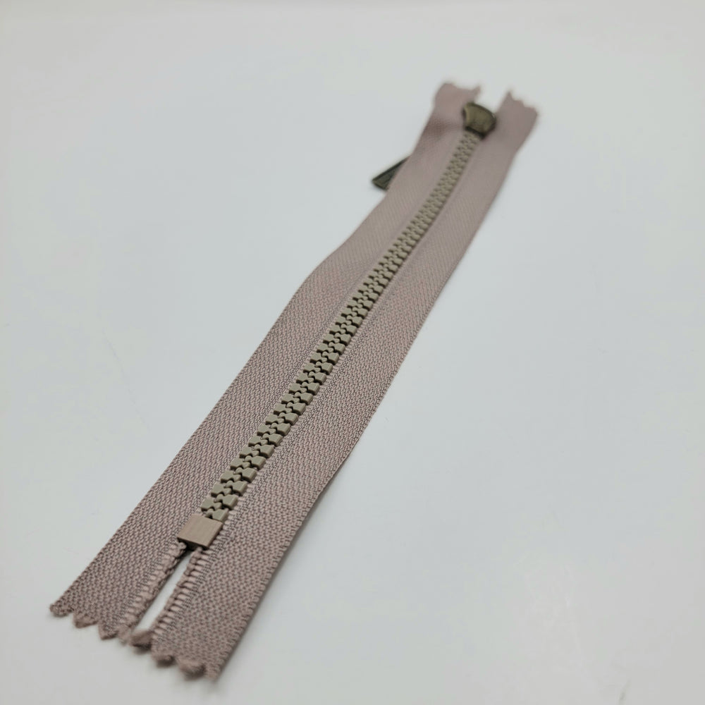 7" Duffel Molded Plastic Zipper - Closed End - Beige - FABCYCLE Deadstock and Sustainble Fabrics and Sewing Supplies (6604298485873)