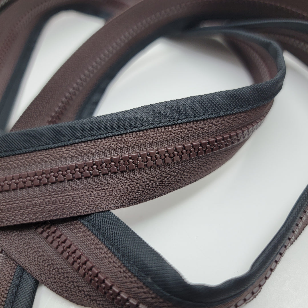 26" YKK Molded Plastic Zipper - Separating - Brown/Black - FABCYCLE Deadstock and Sustainble Fabrics and Sewing Supplies (6604309102705)