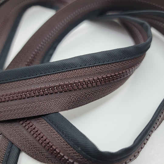 26" YKK Molded Plastic Zipper - Separating - Brown/Black - FABCYCLE Deadstock and Sustainble Fabrics and Sewing Supplies (6604309102705)