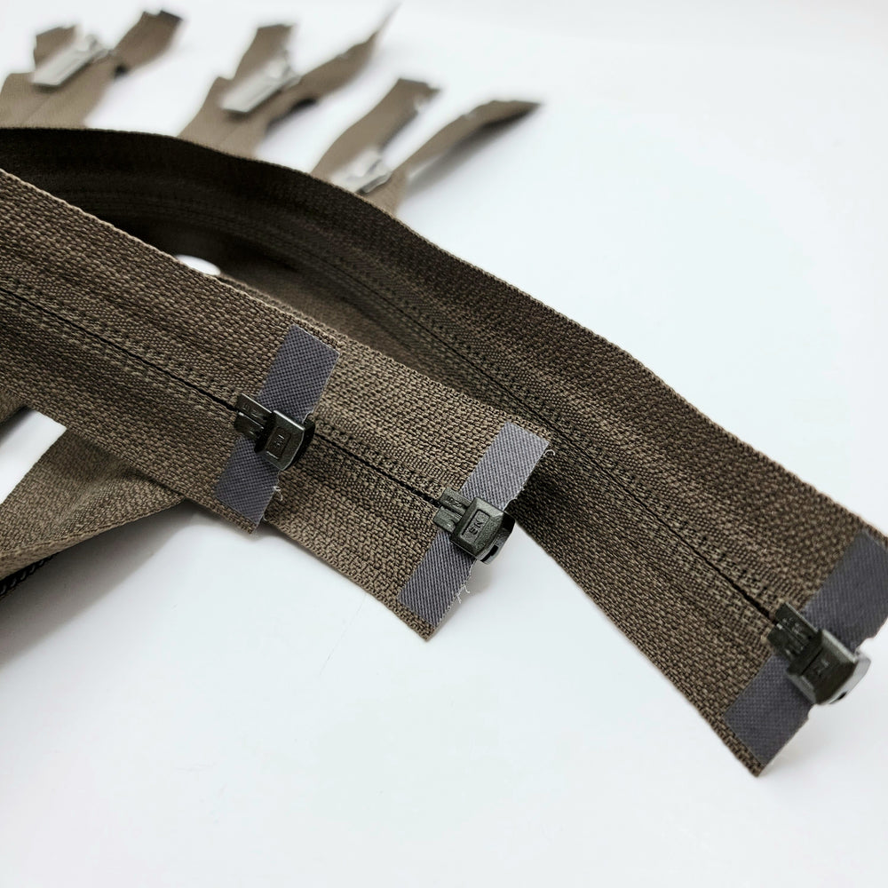 25.5" YKK Coil Zipper - Invisible - Brown - FABCYCLE Deadstock and Sustainble Fabrics and Sewing Supplies (6604311363697)