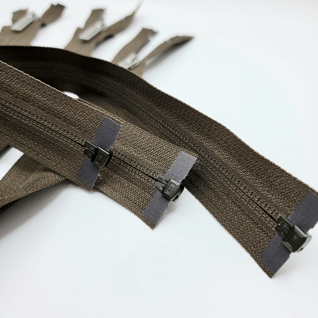 25.5" YKK Coil Zipper - Invisible - Brown - FABCYCLE Deadstock and Sustainble Fabrics and Sewing Supplies (6604311363697)