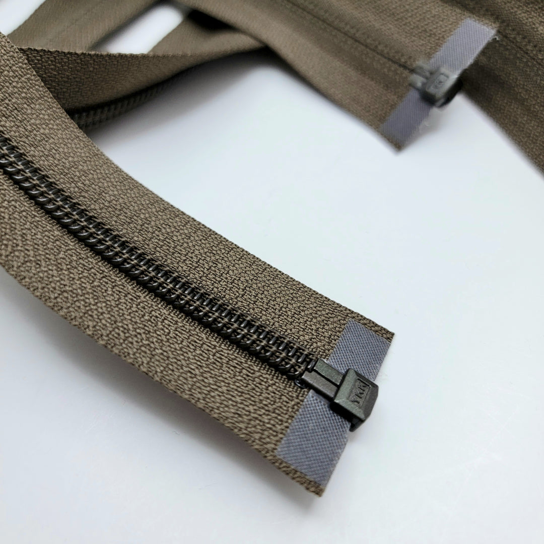 25.5" YKK Coil Zipper - Invisible - Brown - FABCYCLE Deadstock and Sustainble Fabrics and Sewing Supplies (6604311363697)