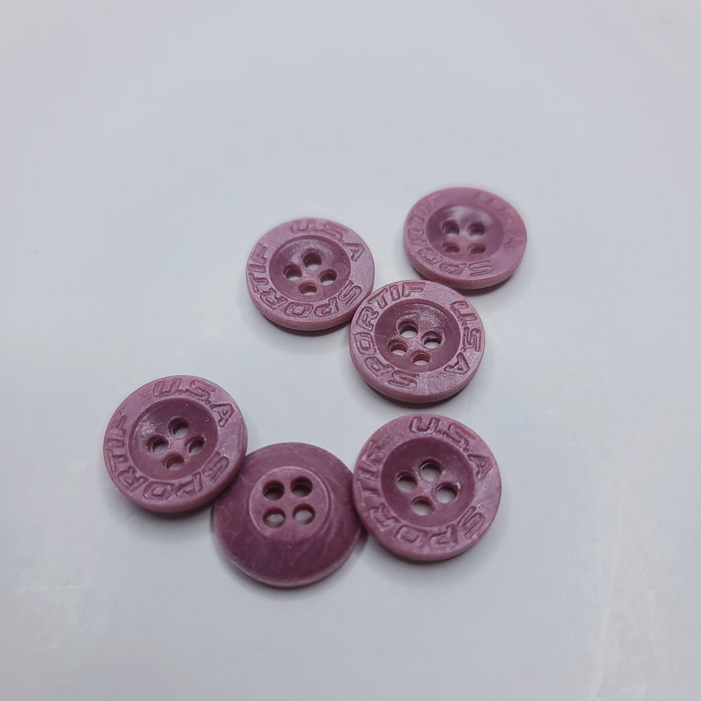 4 Hole Button - 10MM Plastic - Pink/Purple - 10 Pack - FABCYCLE Deadstock and Sustainble Fabrics and Sewing Supplies (6746752548977)