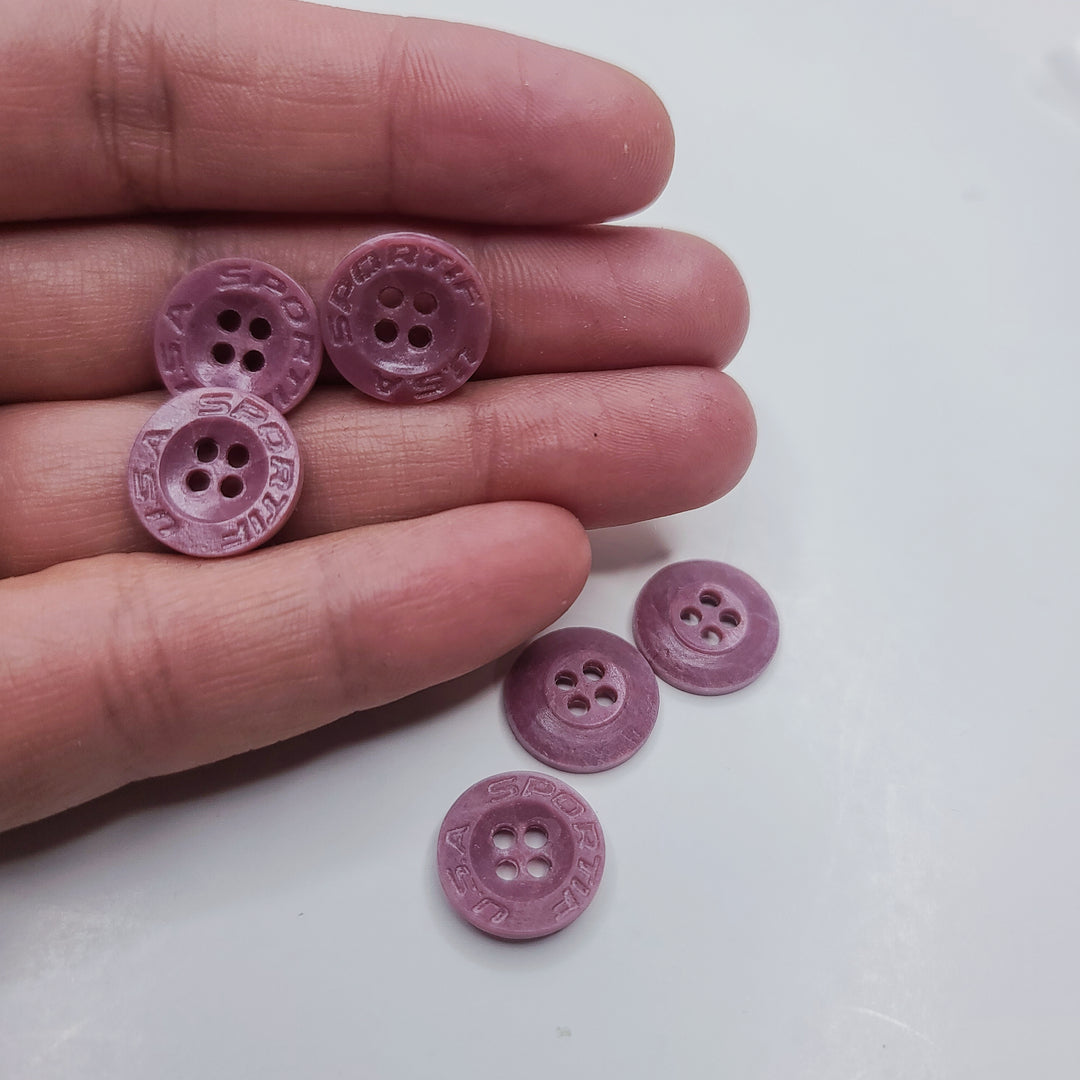 4 Hole Button - 10MM Plastic - Pink/Purple - 10 Pack - FABCYCLE Deadstock and Sustainble Fabrics and Sewing Supplies (6746752548977)