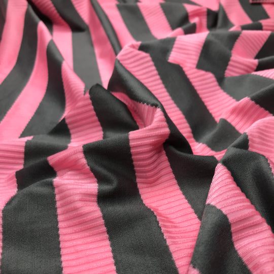 Stripy Confections - Poly/Spandex Knit - Pink Stripes - 1.4M Bundle (6574113685617)