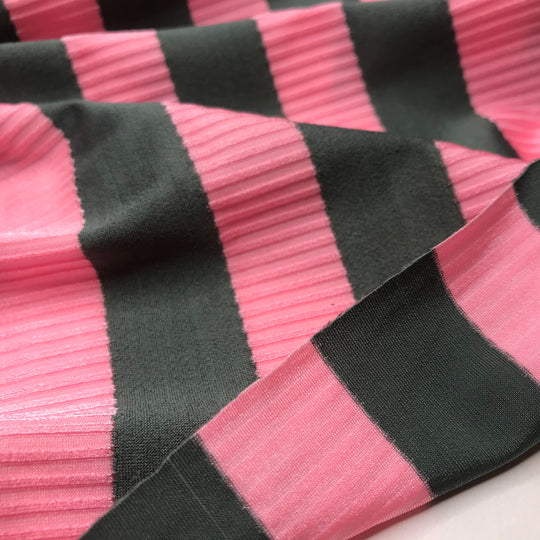 Stripy Confections - Poly/Spandex Knit - Pink Stripes - 1.4M Bundle (6574113685617)