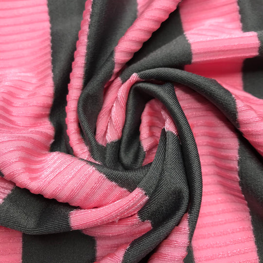 Stripy Confections - Poly/Spandex Knit - Pink Stripes - 1.4M Bundle (6574113685617)