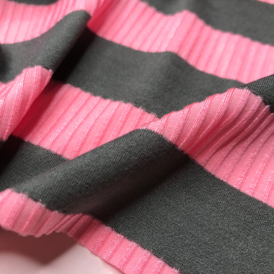 Stripy Confections - Poly/Spandex Knit - Pink Stripes - 1.4M Bundle (6574113685617)