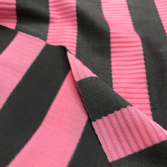 Stripy Confections - Poly/Spandex Knit - Pink Stripes - 1.4M Bundle (6574113685617)