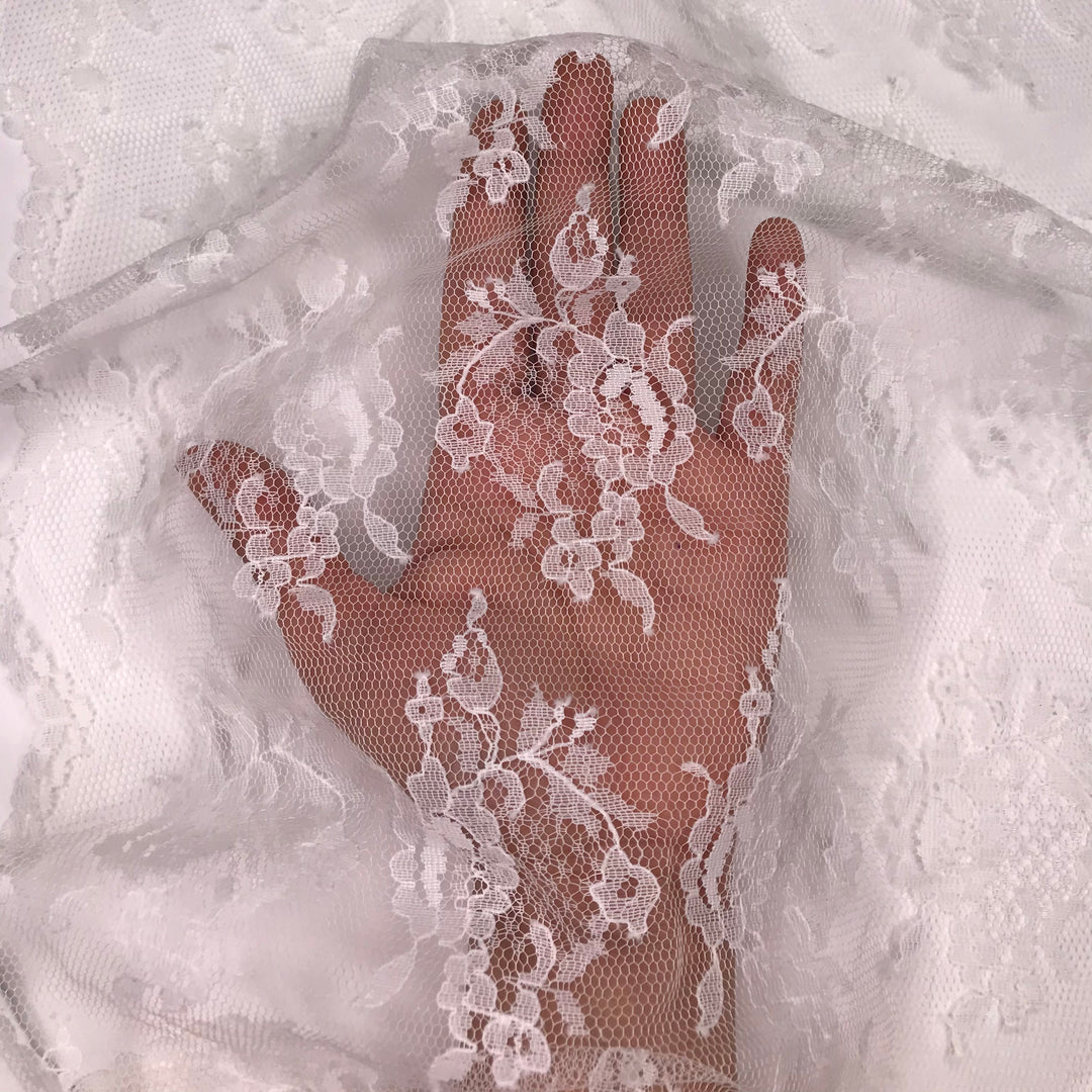 Brandy Veil - Nylon Woven - Cream Floral - 3.25M Bundle (6574677000305)