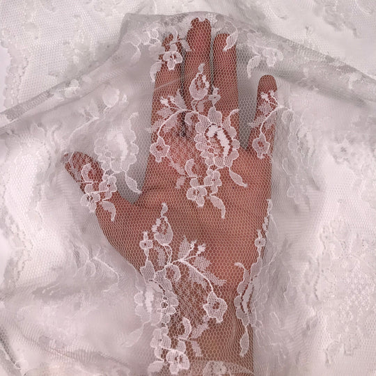 Brandy Veil - Nylon Woven - Cream Floral - 3.25M Bundle (6574677000305)