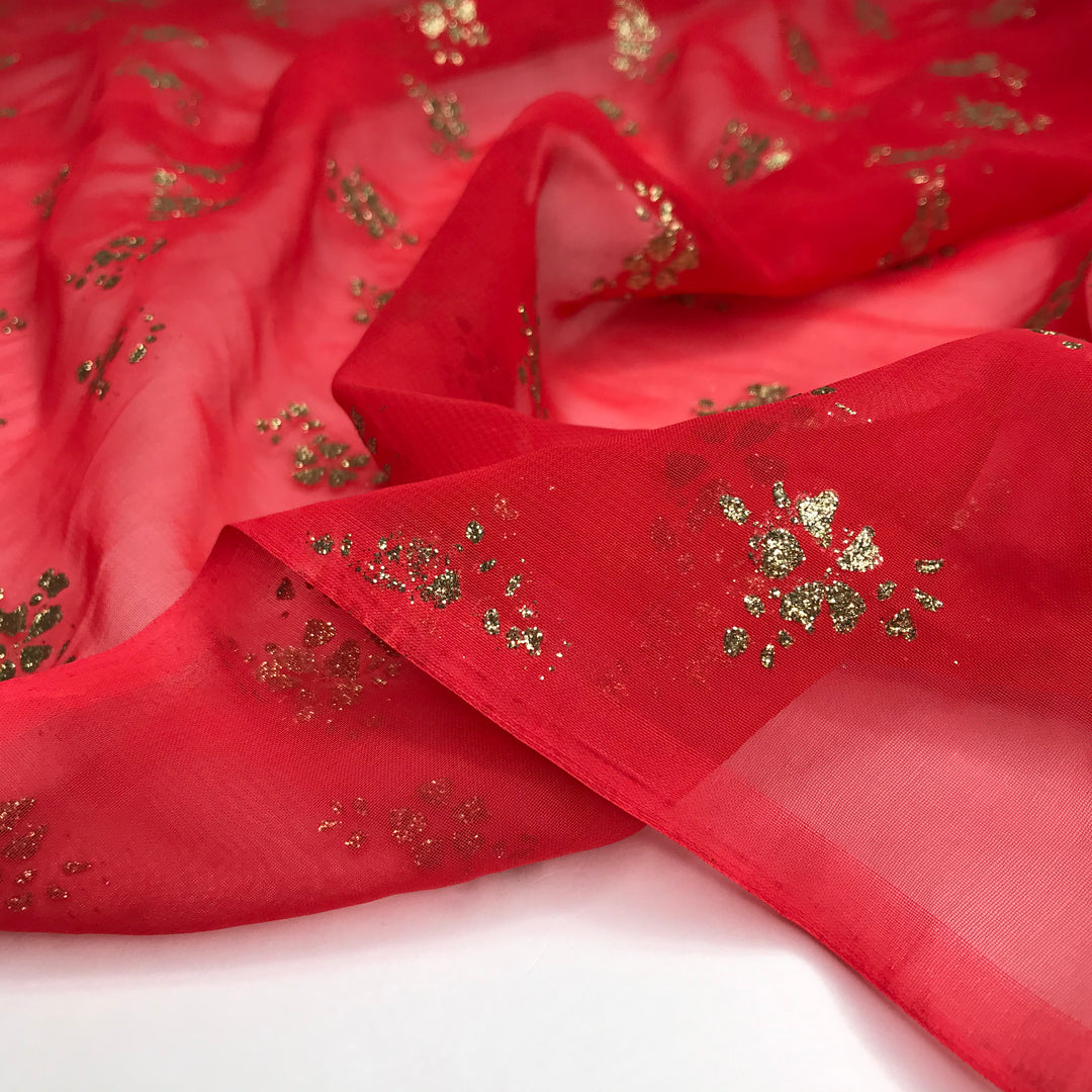 Fabulously Messy Paws - Glitter Poly Woven - Red Abstract - 1.2M Bundle (6577436295281)