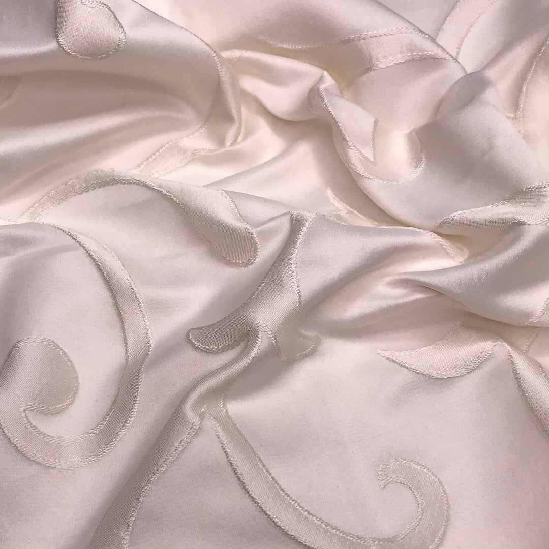 Anniversaire - Polyester Blend Woven - Cream Swirl Leafs - 0.8M Bundle (6577489576049)
