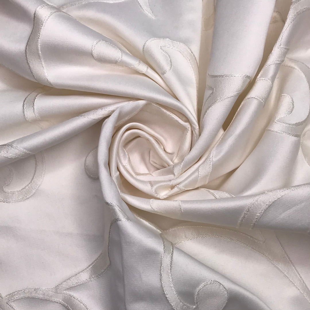 Anniversaire - Polyester Blend Woven - Cream Swirl Leafs - 0.8M Bundle (6577489576049)
